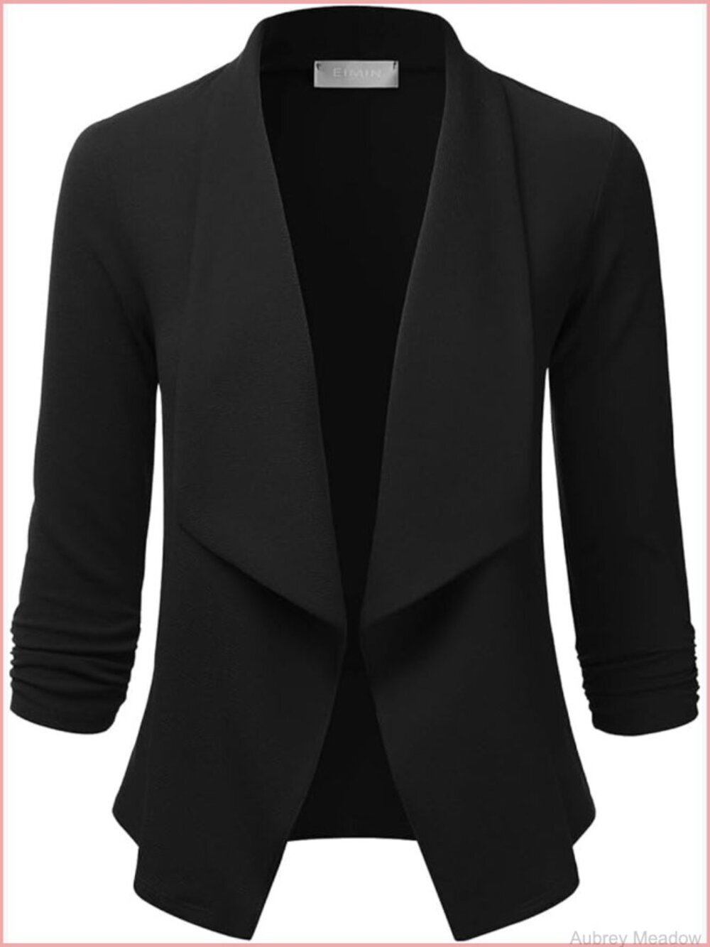 Women's 3/4 Sleeve Open Front Blazer Cardigan Jacket Stretch S-3XL